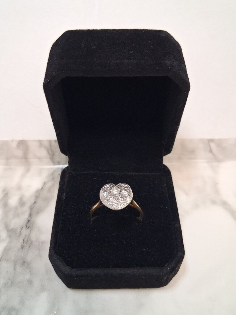 Vintage Heart-Shaped Diamond Ring, 14K Yellow Gold, Size 8